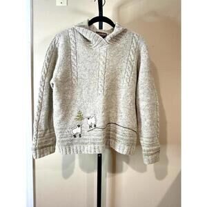 Woolrich Gray Cowl Neck Sweater with Sheep Design
